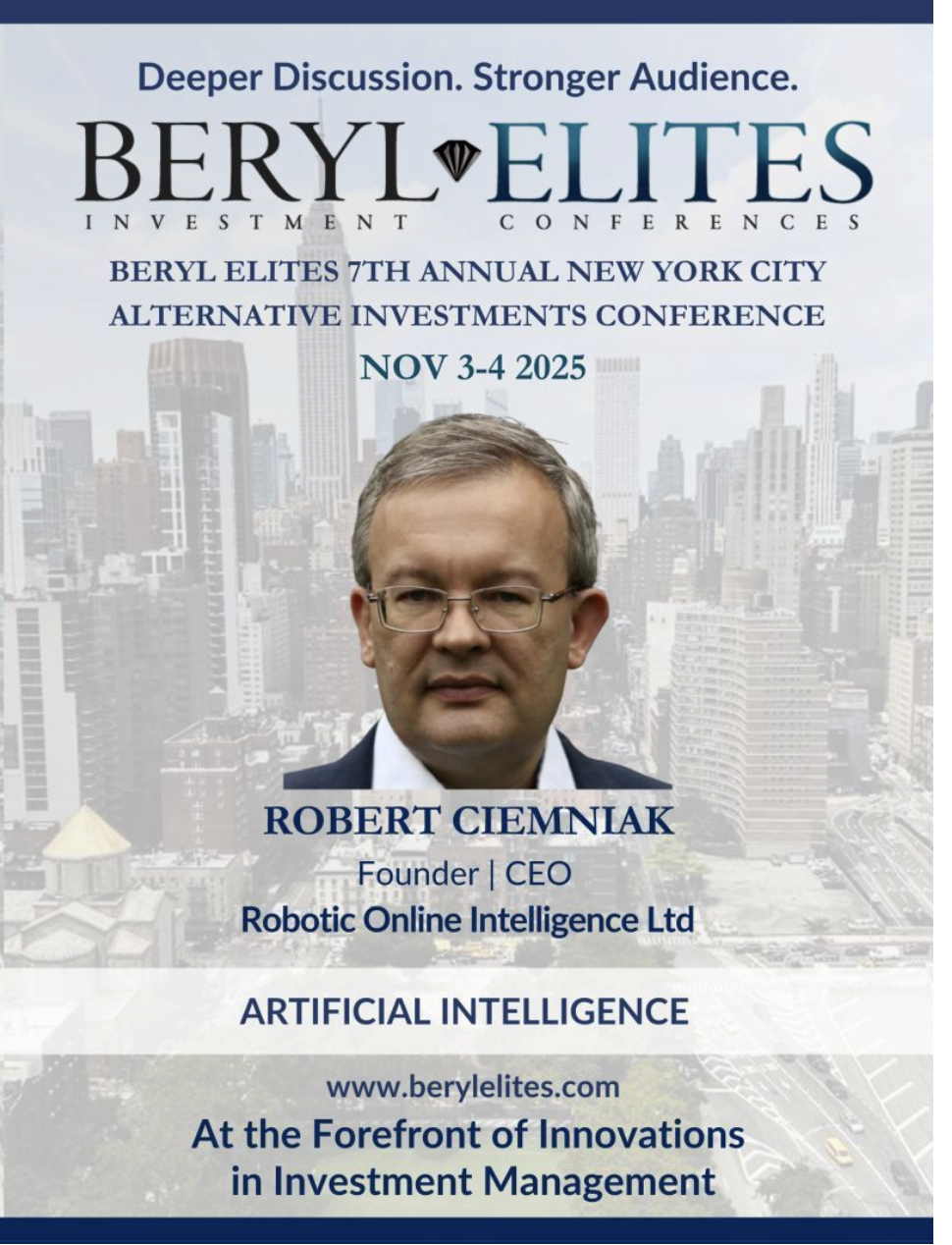 ROI's Robert Ciemniak to Speak at the 7th Annual Beryl Elites Conference in New York Nov 3-4